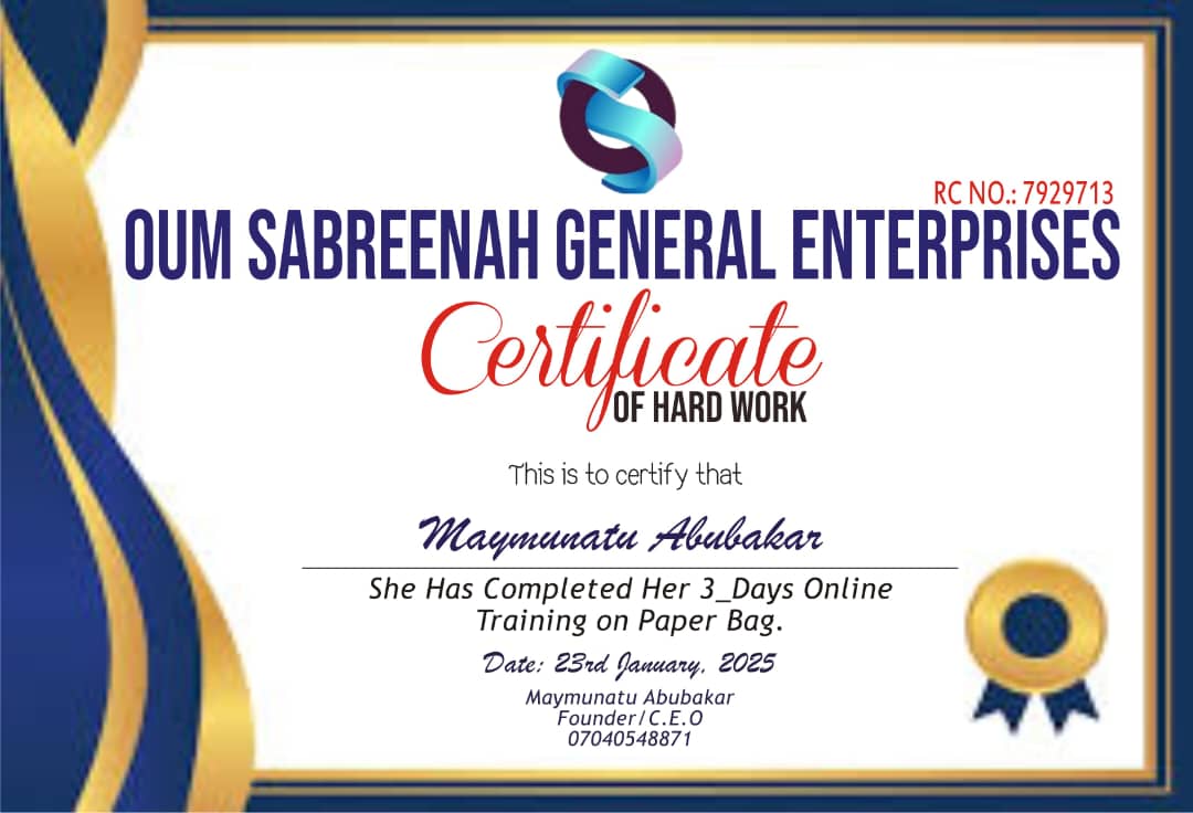 Certificate Giving After Training